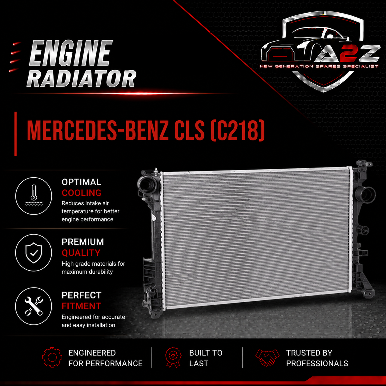 Engine Radiator 0995002503 0995002603 A0995002503 A0995002603 Compatible with MERCEDES-BENZ CLS (C218)