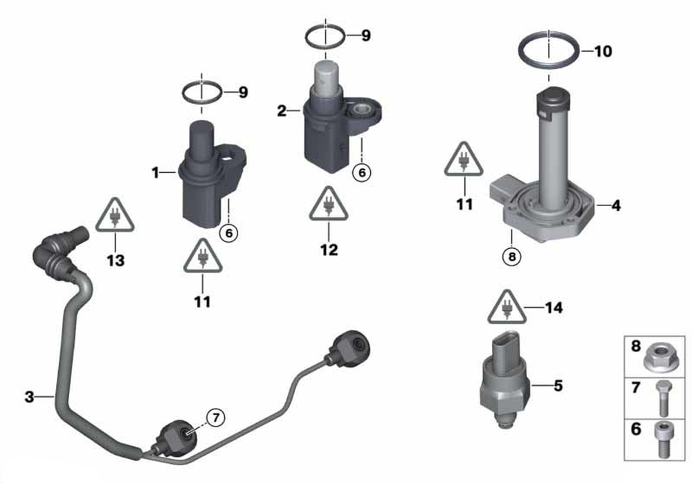 Oil Level Sensor 12617607909 12617543091 12617548062 12617567722 Compatible With BMW 5 Series E60 F10 & 7 Series F01, F02, F03, F04 & X3 F25  & X5 E70 &  X5 F15, F85 & X6 E71