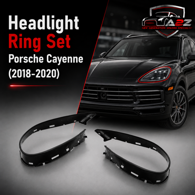 Headlight Ring Set Left 9Y0941119A & Right 9Y0941120A Compatible With Porsche Cayenne (2018-2020) Tag No.301