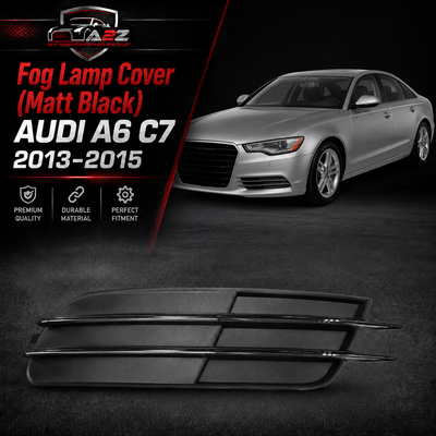 Fog Lamp Cover (Matt Black) Left 4GD807681 & Right 4GD807682 Compatible With AUDI A6 C7 2013-2015 Tag No.33