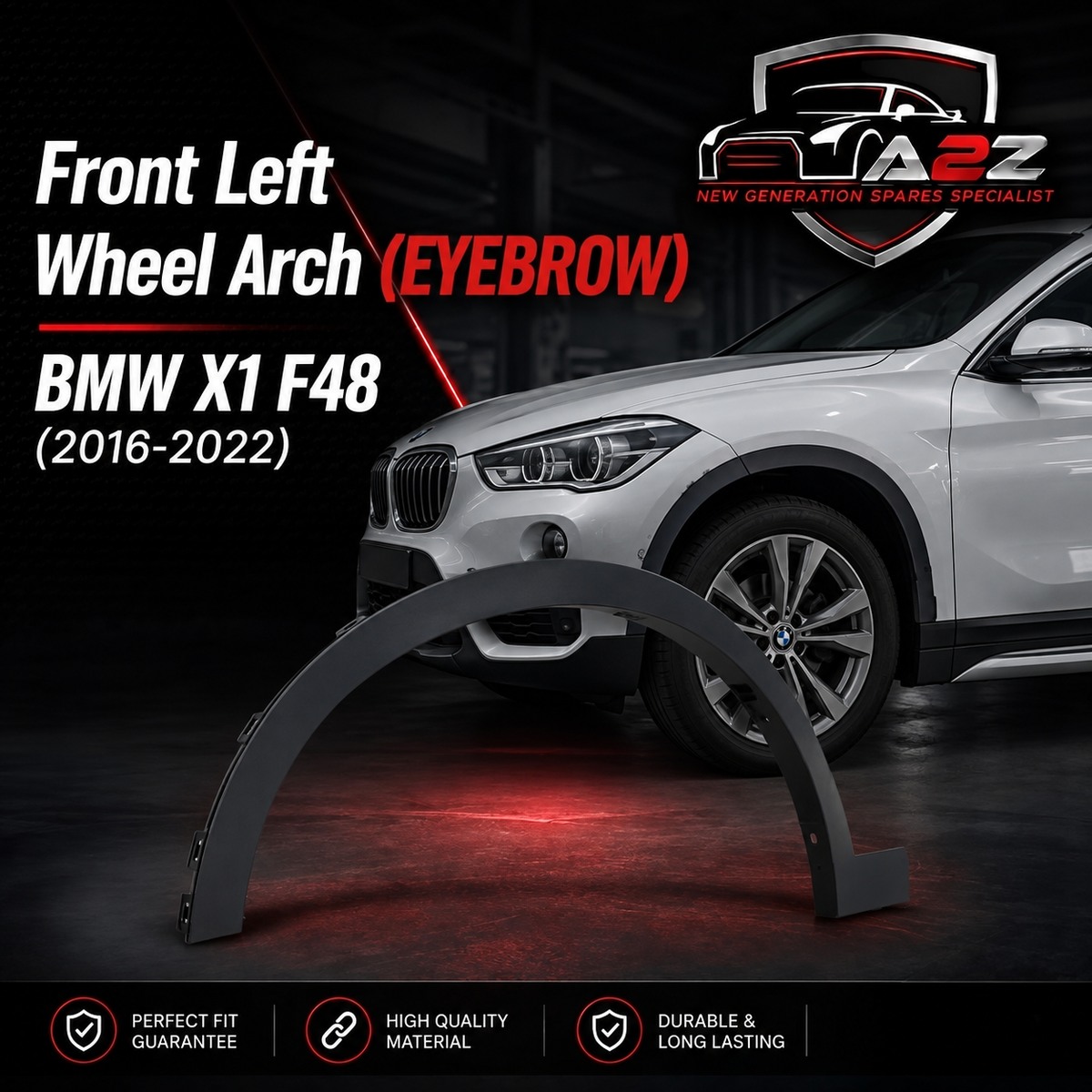 Front Left Wheel Arch (EYEBROW) 51777332337 Compatible With BMW X1 F48 2016-2022 Tag-EY-21