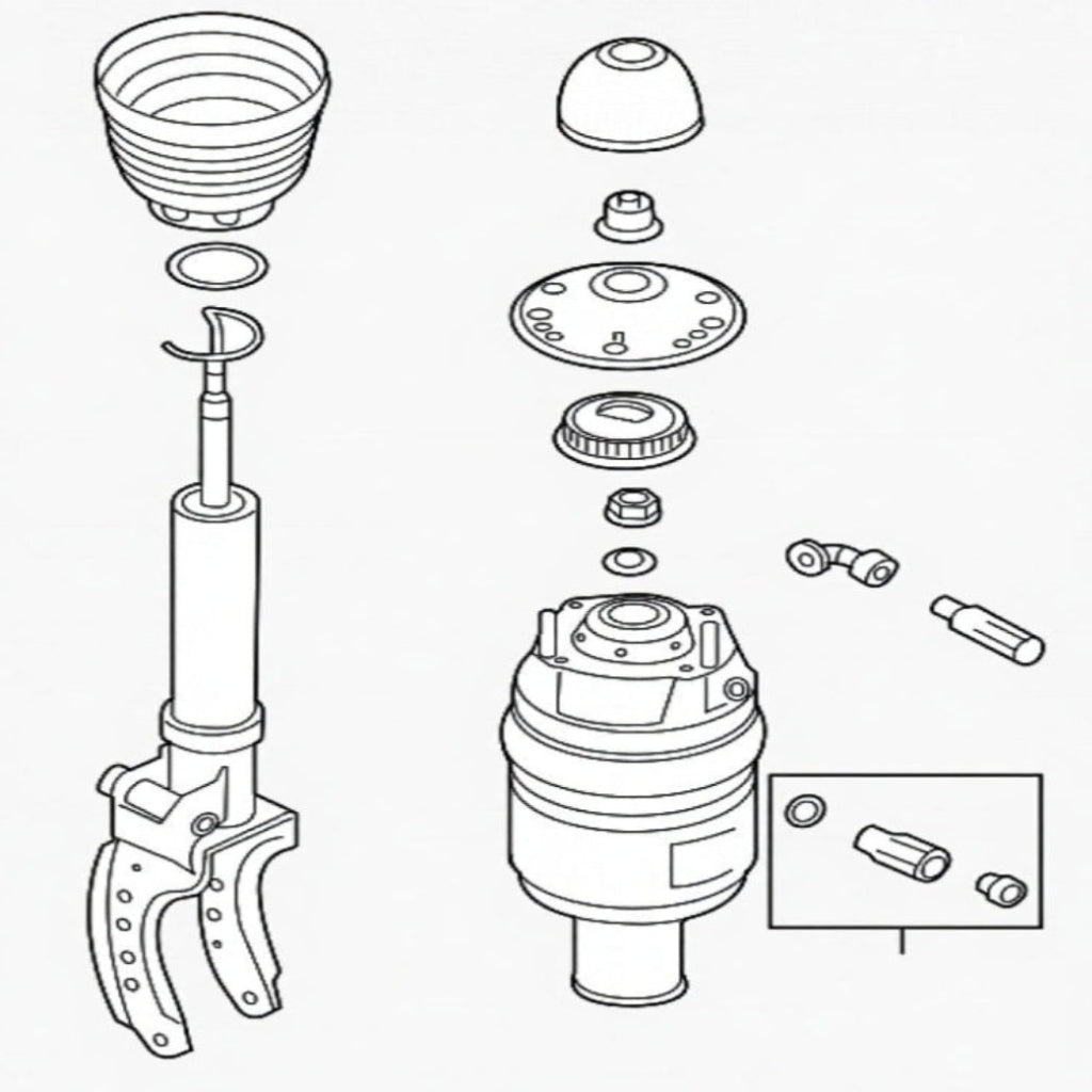 Front Left Air Suspension Shock Absorber Strut 95835803910 95834304750 95835803900 95835803901 95835803903 Compatible With PORSCHE CAYENNE (92A) & VW TOUAREG (7P5, 7P6)