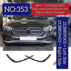 Fog Lamp Cover Chrome (Glossy Black Chrome) Left 2138859303 & Right 2138859403 Compatible With Mercedes Benz (213) (2020-2024) Tag No.353