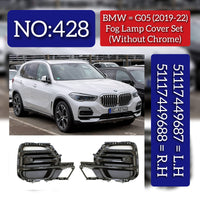 Fog Lamp Cover Set (Without Chrome) Left 51117449687 & Right 51117449688 Compatible With BMW G05 (2019-22) Tag No.428