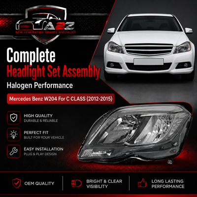 Headlamp Halogen Left 2048200939 & Right 2048201039 Compatible With Mercedes Benz W204 For C CLASS (2012-2015)