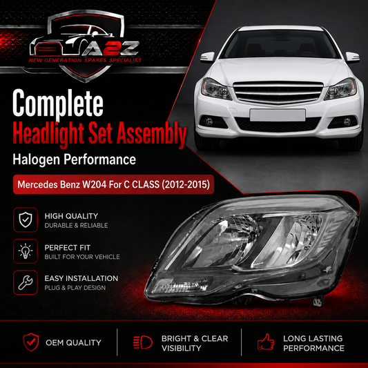 Headlamp Halogen Left 2048200939 & Right 2048201039 Compatible With Mercedes Benz W204 For C CLASS (2012-2015)