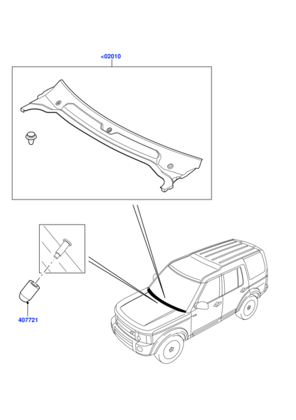Wiper Drain Plate Cowl LR096164 Compatible With Land Rover Discovery 4 2014-16