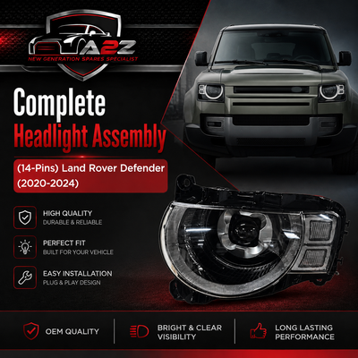 Complete Headlight Assy Left Side (14-Pins) & Right Side (10-Pins) Compatible With Land Rover Defender (2020-2024) Tag No.20