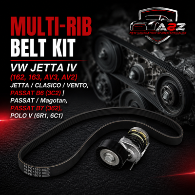 MULTI-RIB BELT KIT 6PK1070K1  030145299C 030145299F 030145933E  030145933G Compatible With VW JETTA IV (162, 163, AV3, AV2) | JETTA / CLASICO | VENTO, PASSAT B6 (3C2) | PASSAT / Magotan, PASSAT B7 (362), POLO V (6R1, 6C1)  (CONTINENTAL)