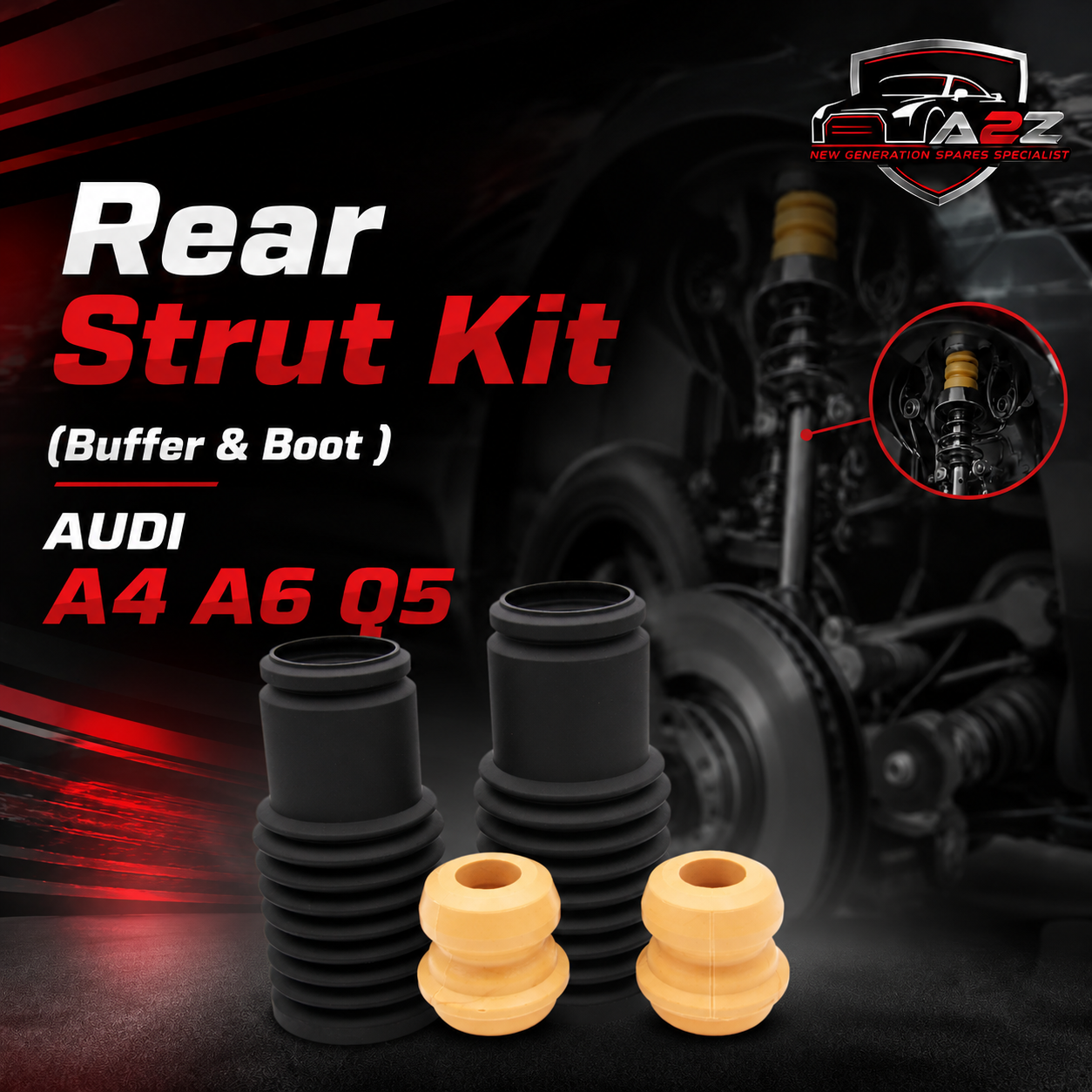 Rear Strut Kit (Buffer  & Boot ) Compatible With Porsche 986 Boxster & 987 Cayman