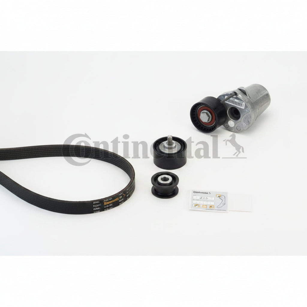 Multi Rib Belt Kit 6DPK1817K1 11282339110 11287800333 11287800345 11287800562 Compatible With BMW 3 (E90), 3 Convertible (E93), 5 (E60), X1 (E84), X3 (E83)  (CONTINENTAL)