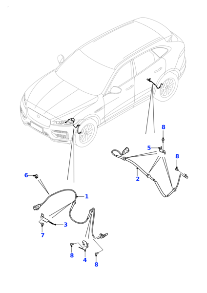 Front ABS Wheel Speed Sensor T4A4018 Compatible With JAGUAR F-PACE X761