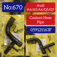 Coolant Hose Pipe 059121163F Compatible With Audi A4 A5 A6 Q5 Q7 Tag No.670