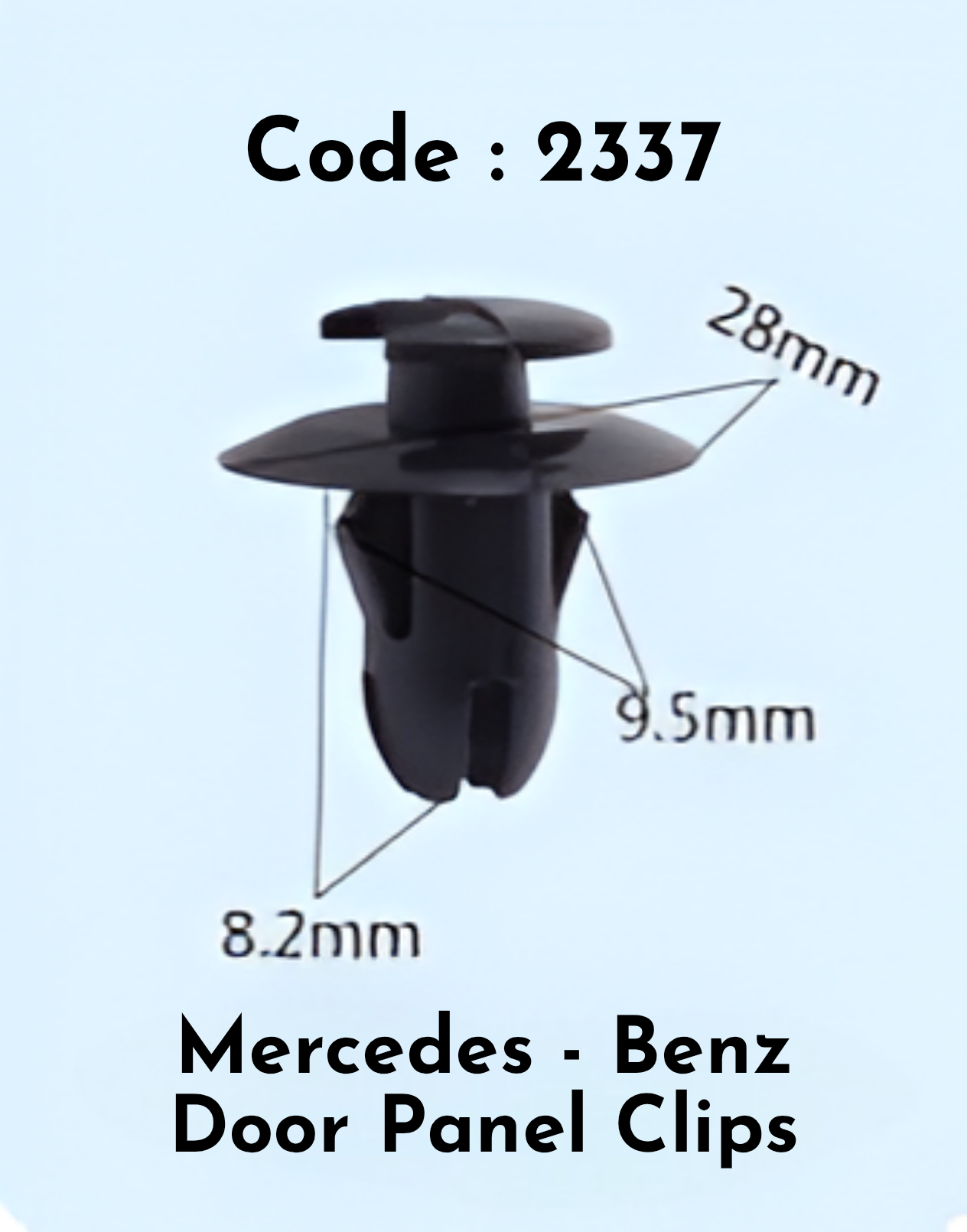 Door Panel Clips (Set of 10) Code:2337 Compatible With Mercedce Benz
