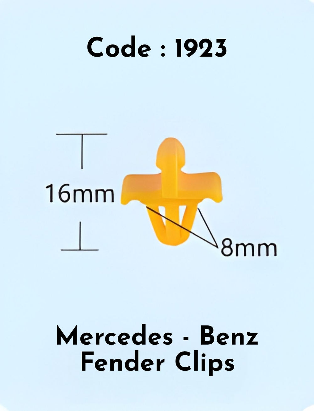 Fender Clips  (Set of 10) Code:1923 Compatible With Mercedce Benz