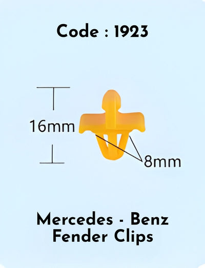 Fender Clips  (Set of 10) Code:1923 Compatible With Mercedce Benz