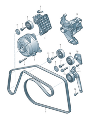 Belt Idler Pulley 059903341H 95510211801 Compatible with AUDI A4 B7 (8EC) | A4 / S4 & A6 C6 (4F2) | A6 / S6 & A8 D3 (4E2, 4E8) | A8 / S8 | A8L & Q7 (4LB)