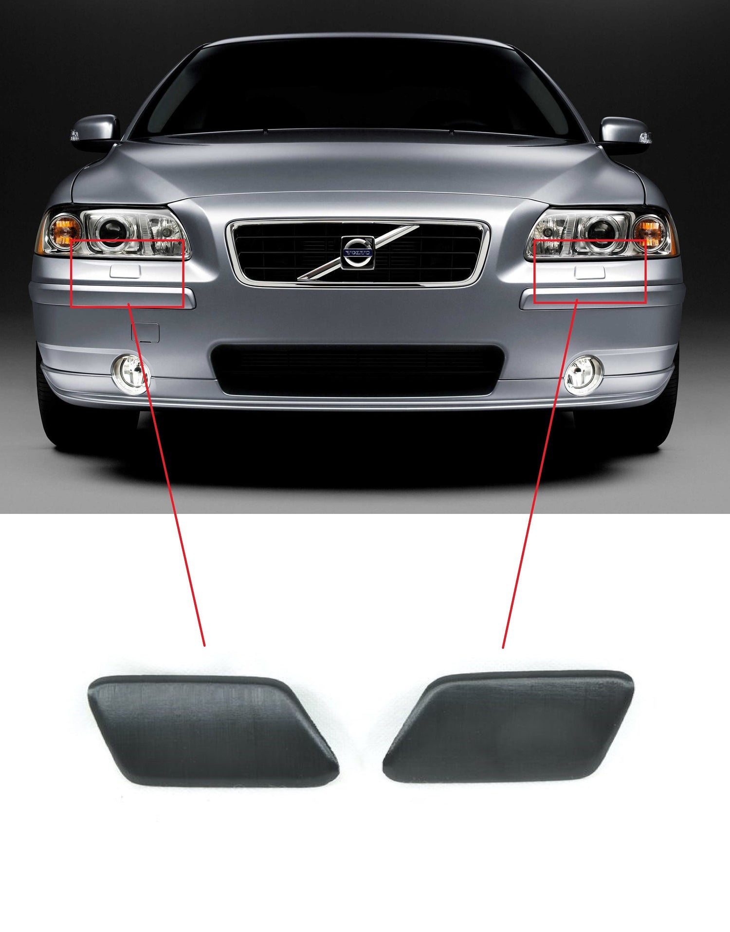 Spray Cover Set Left 39993124 & Right 39993164 ompatible With Volvo S60 (2011-19)