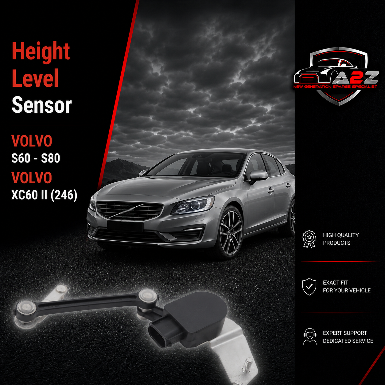 Height Level Sensor 31288274 Compatible With VOLVO S60 - S80  VOLVO XC60 II (246)