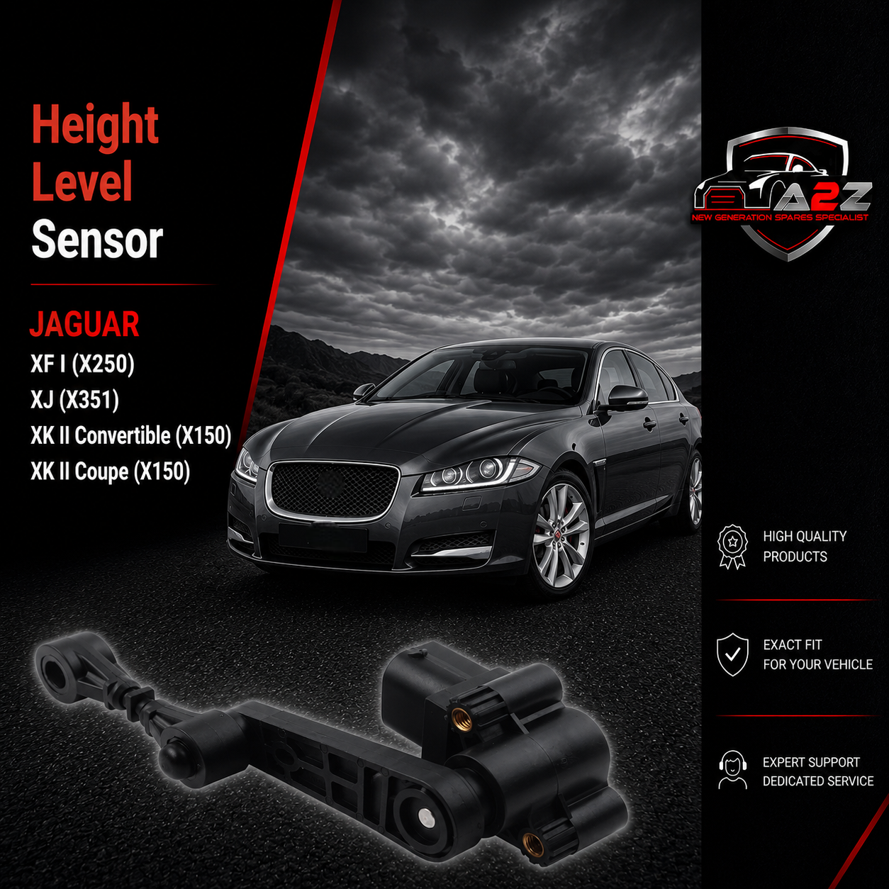 Height Level Sensor C2D23152 Compatible With JAGUAR XF I (X250) XJ (X351) XK II Convertible (X150) XK II Coupe (X150)