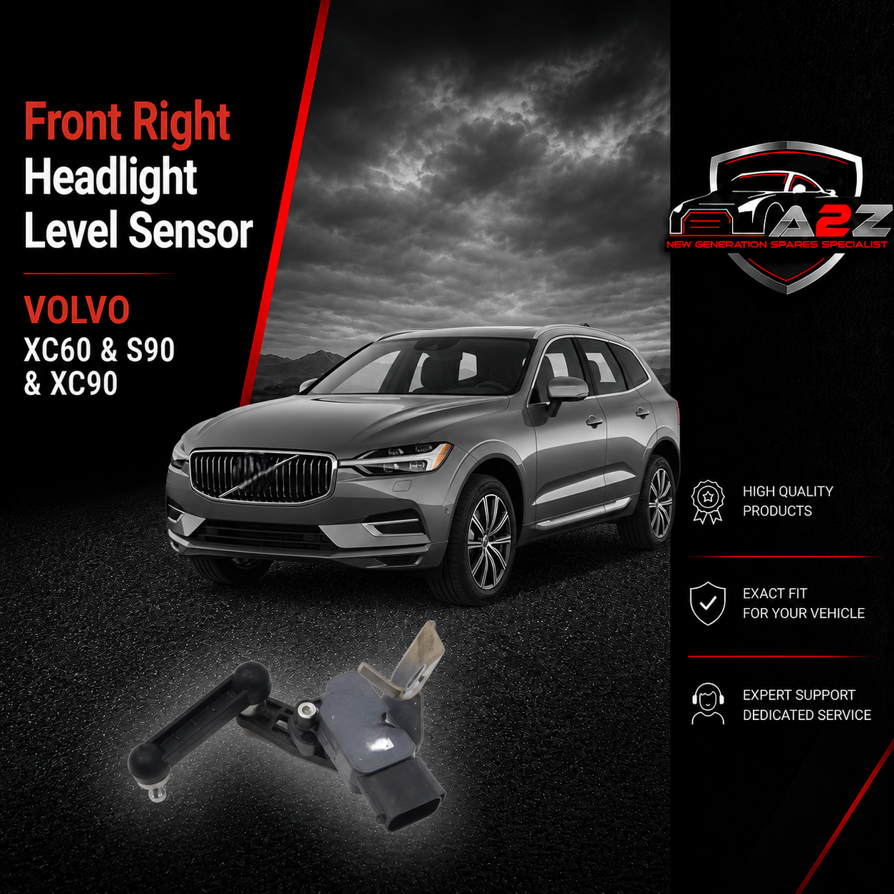 Front Right Headlight Level Sensor 31360329 Compatible With Volvo XC60 & S90 & XC90