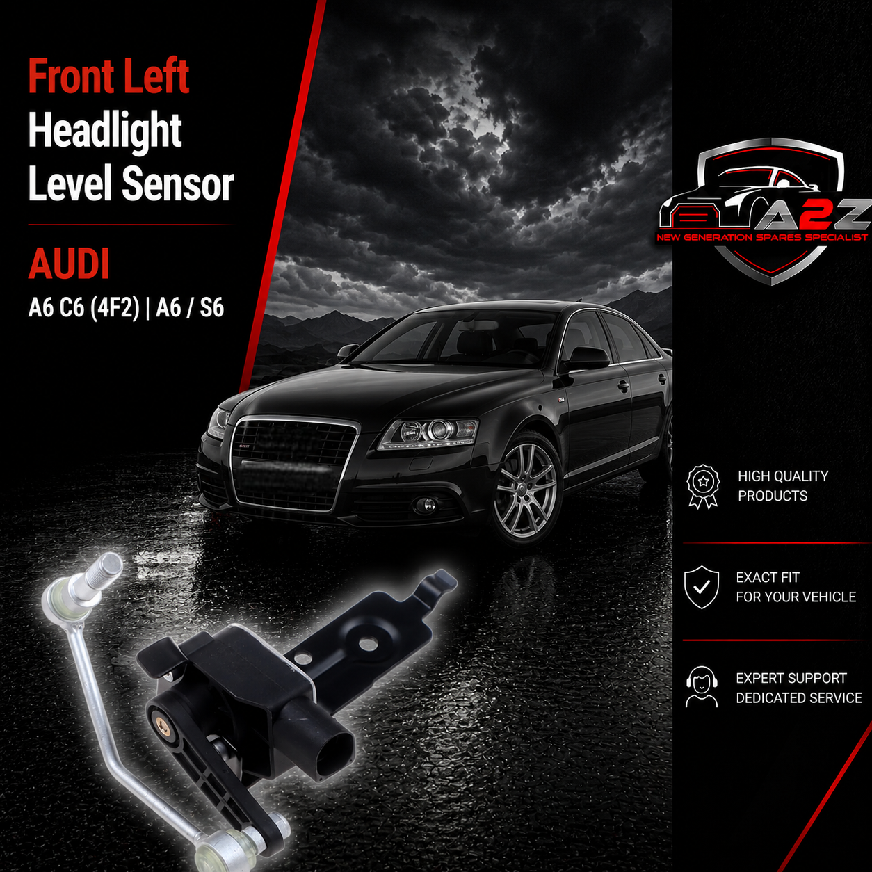 Front Left Headlight Level Sensor 4F0941285F Compatible With  AUDI A6 C6 (4F2) | A6 / S6