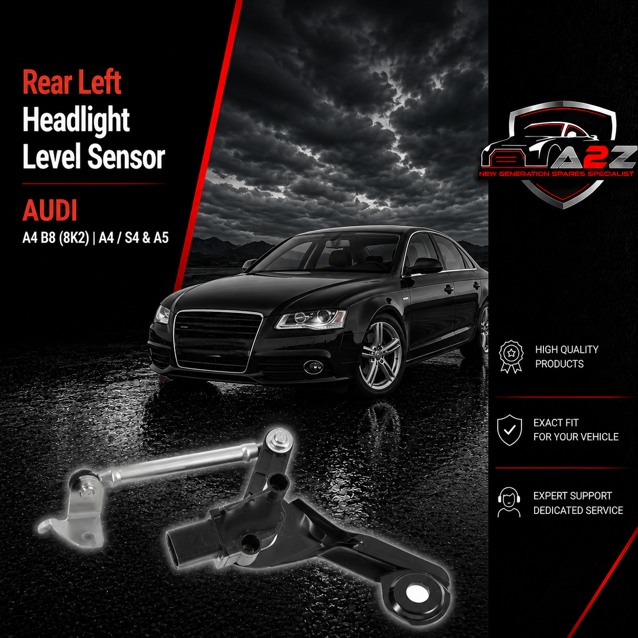Front Left  Headlight Level Sensor 3C0412521B  Compatible With AUDI Q3 8UB, 8UG