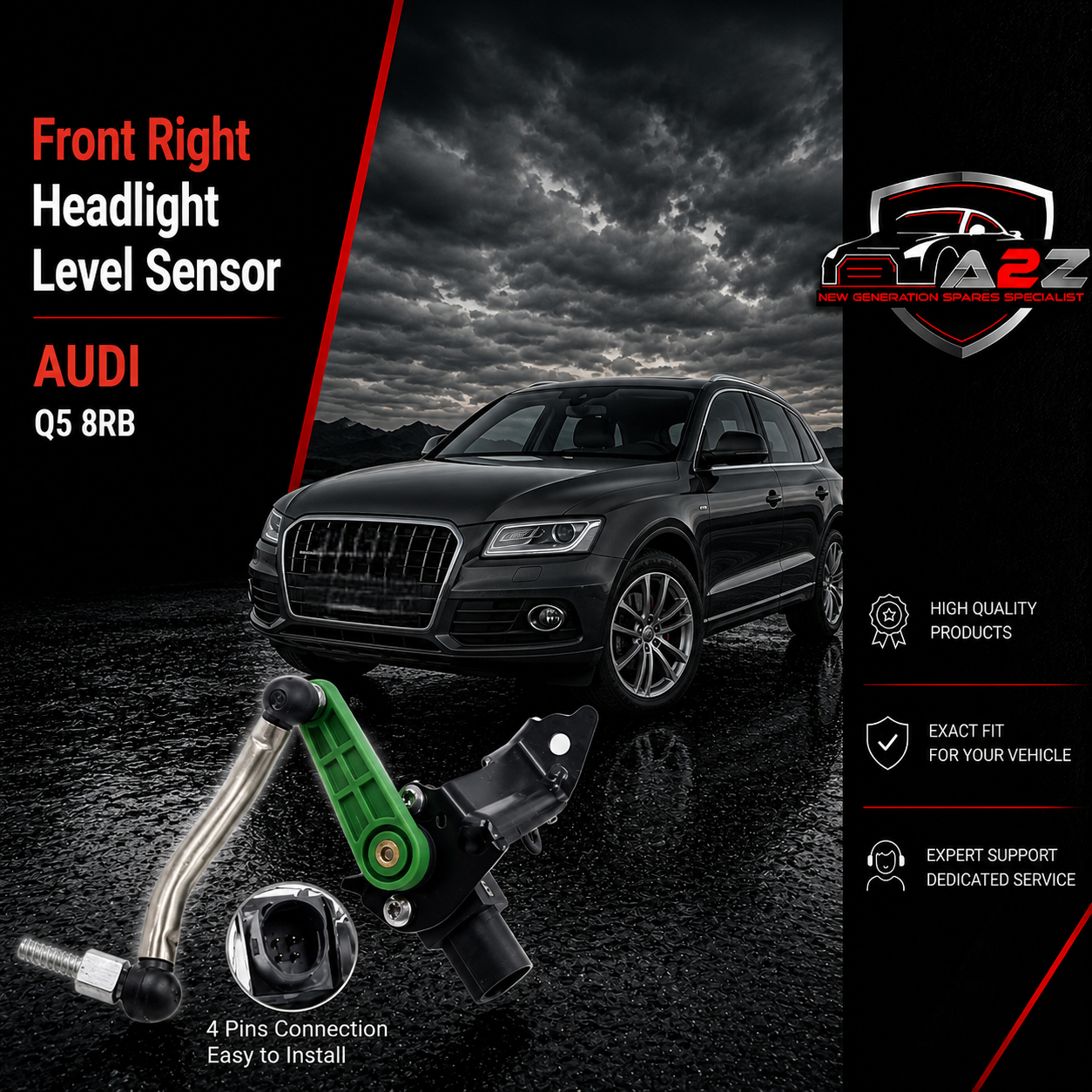 Front Right Headlight Level Sensor 8R0941286D Compatible With AUDI Q5 8RB