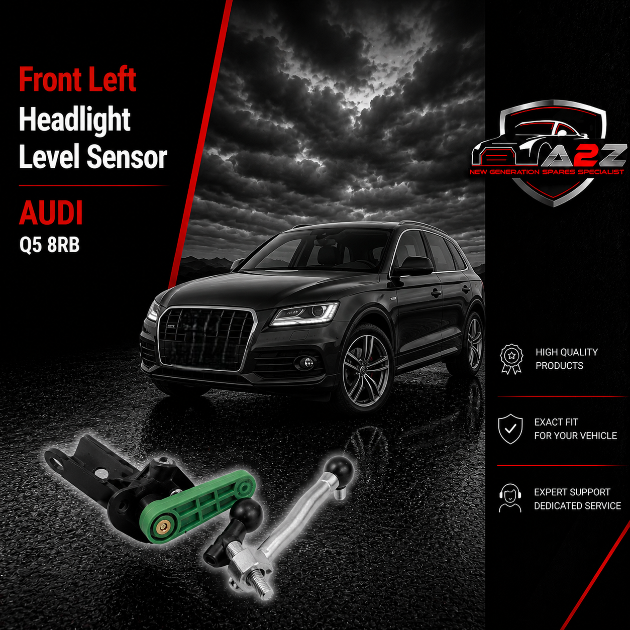 Front Left Headlight Level Sensor 8R0941285D Compatible With AUDI Q5 8RB