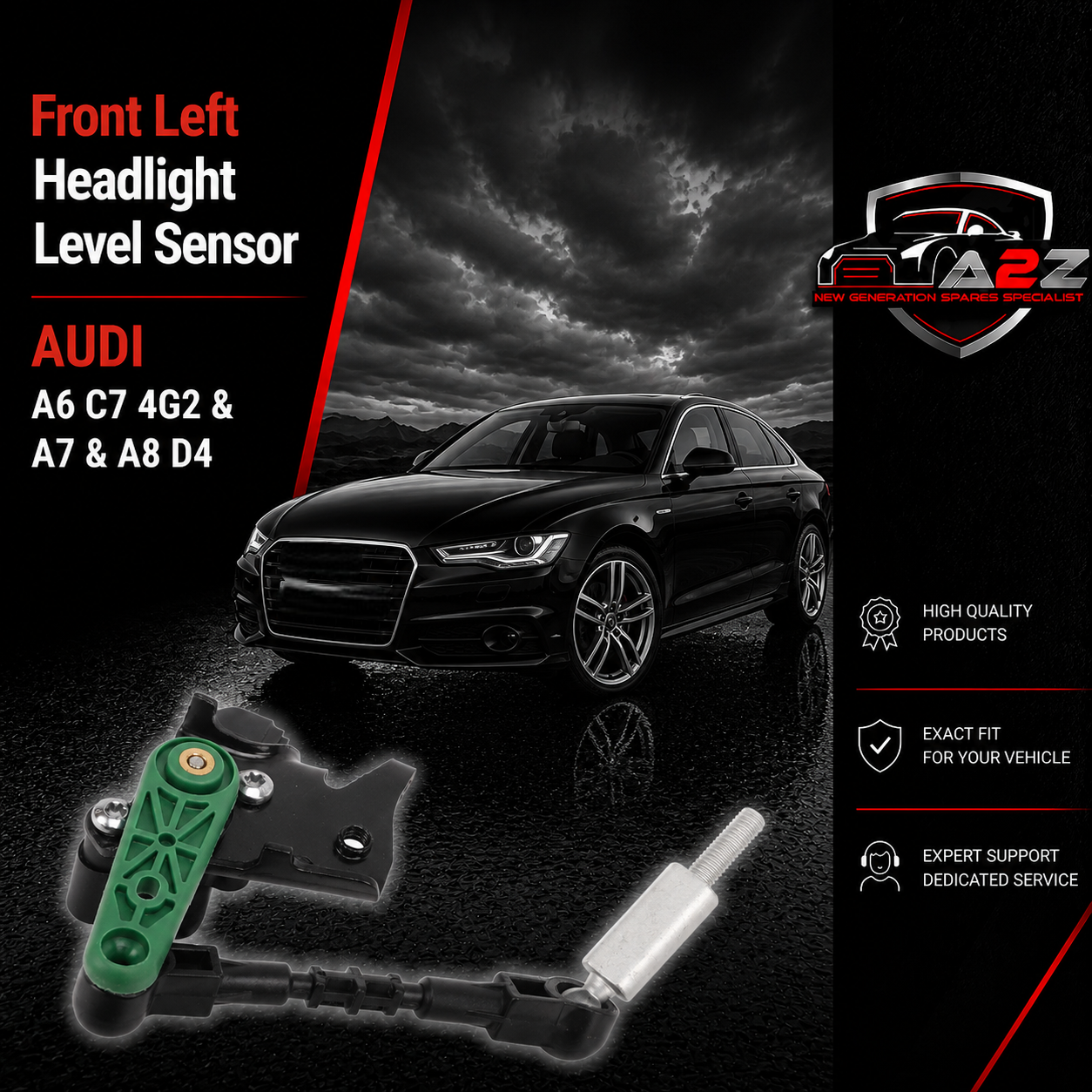 Front Left Headlight Level Sensor 4H0941285G Compatible With AUDI A6 C7 4G2 & A7 & A8 D4