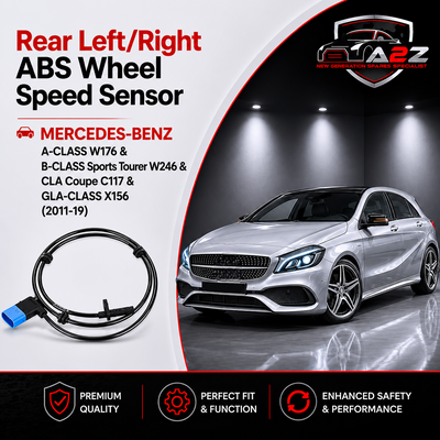 Rear Left/Right ABS Wheel Speed Sensor 2465400417 2469057603 2469059402 A2465400417 A2469059402 A2469057603 Compatible With MERCEDES-BENZ A-CLASS W176 & B-CLASS Sports Tourer W246 & CLA Coupe C117 & GLA-CLASS X156