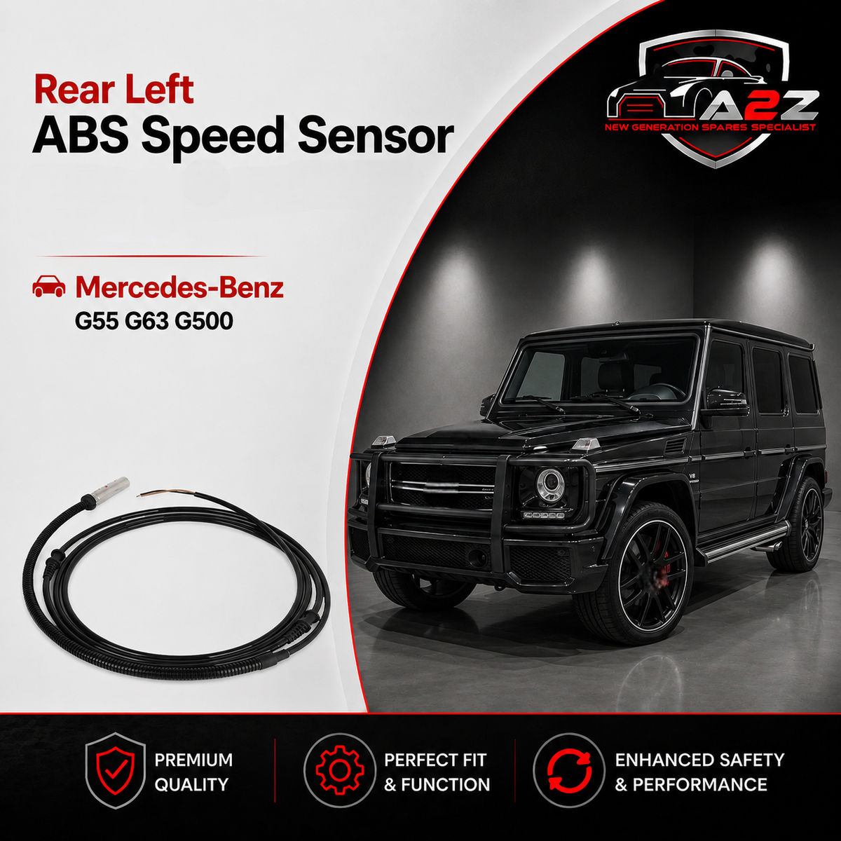 Rear Left ABS Speed Sensor 4635401317 Compatible With Mercedes G55 G63 G500