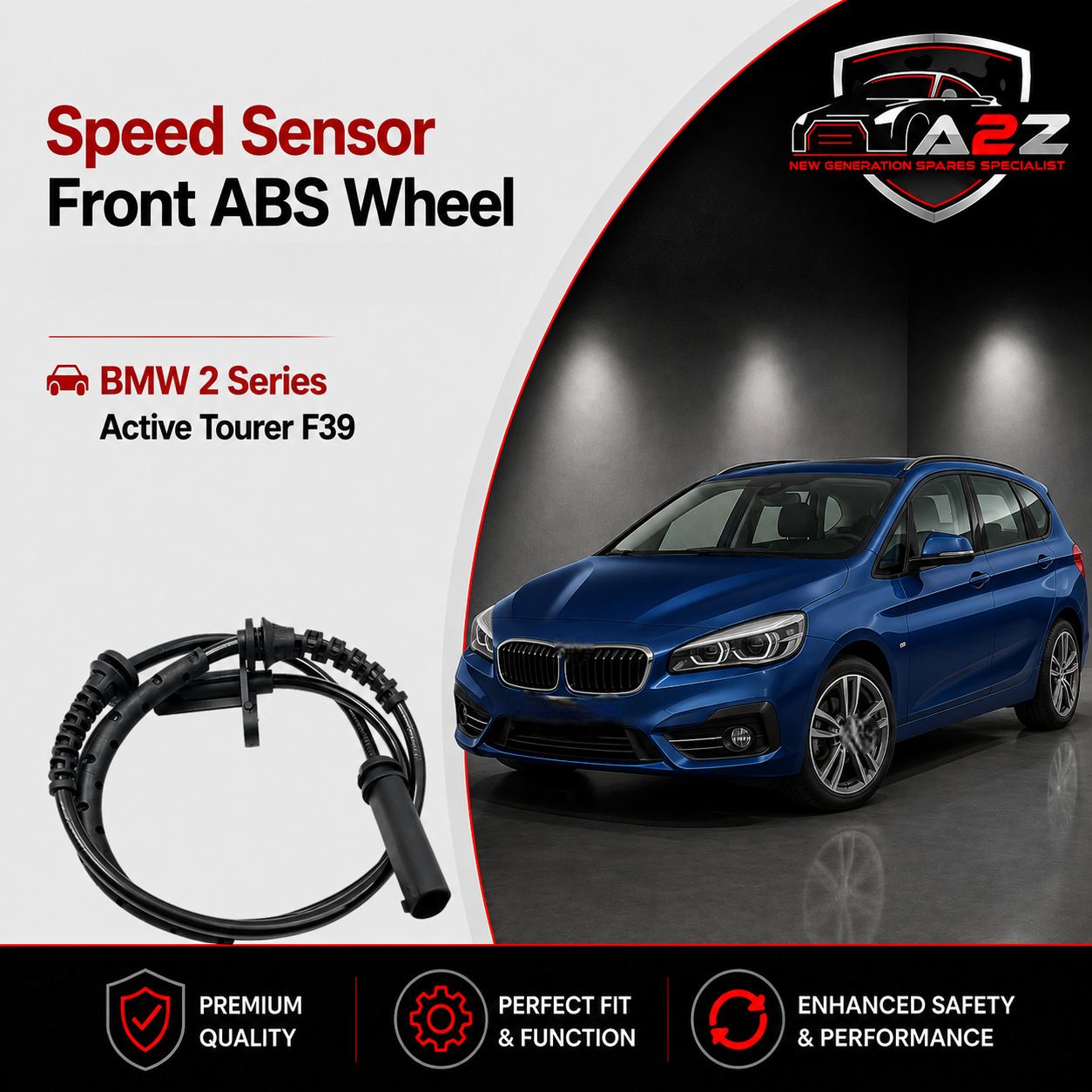 Speed Sensor Front ABS Wheel 34526850765 Compatible With BMW F48 F39 F45