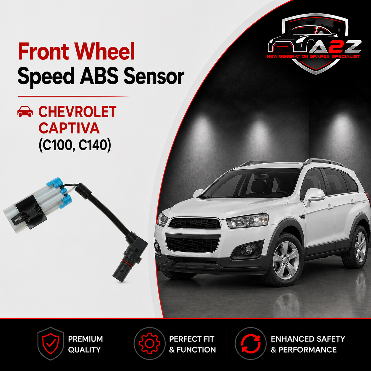 Front Wheel Speed ABS Sensor 19256115 96626078 4809313 Compatible With CHEVROLET CAPTIVA (C100, C140)