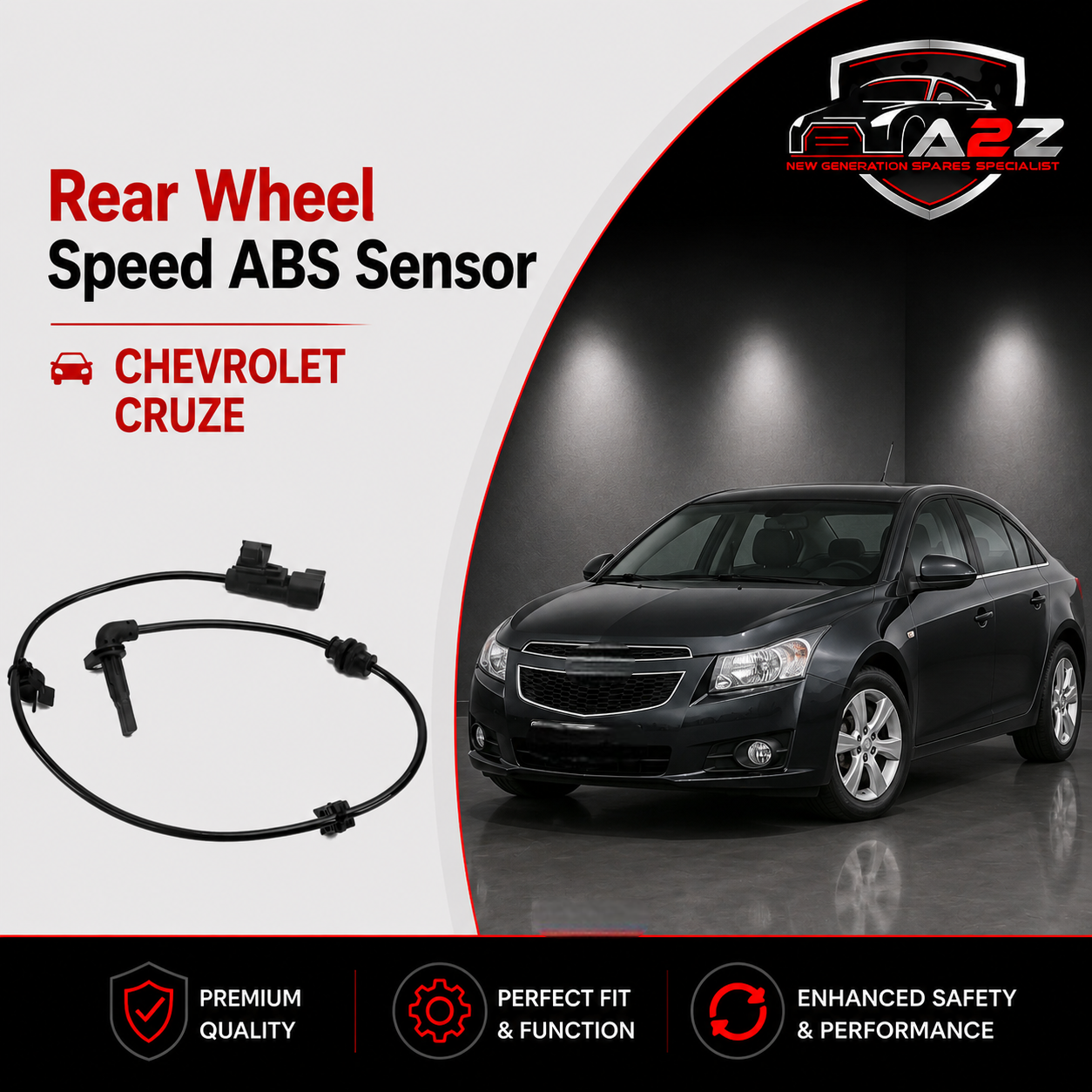 Rear Wheel Speed ABS Sensor 13324530 13346945 13470643 12783655 Compatible With CHEVROLET CRUZE