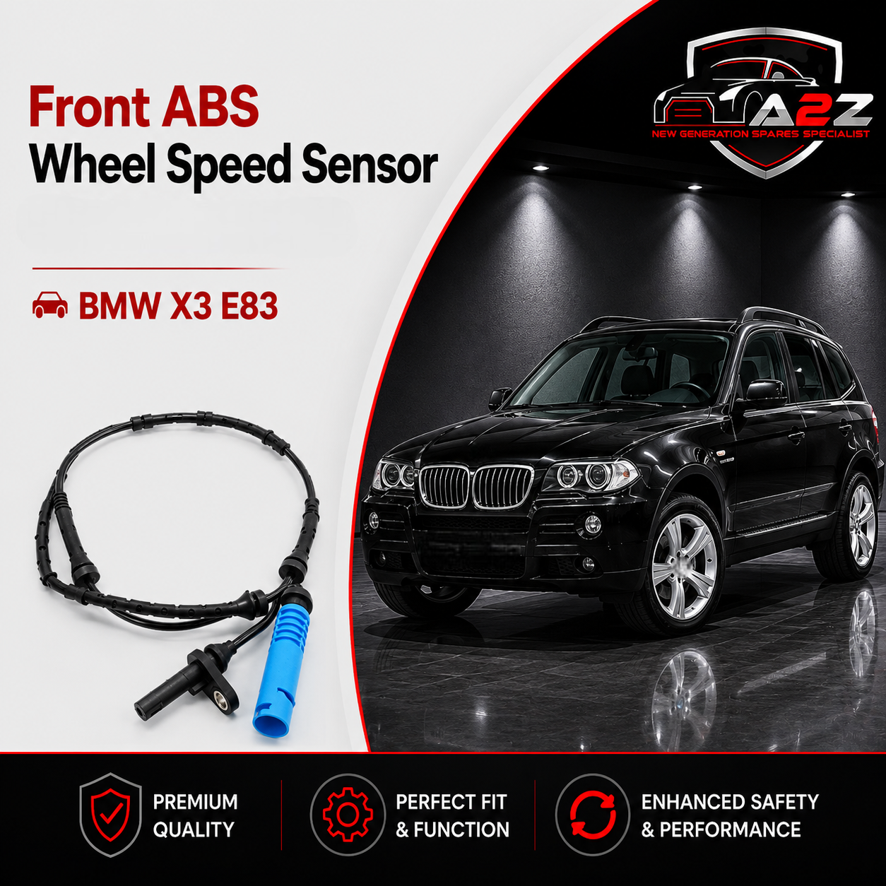 Front ABS Wheel Speed Sensor 34523420330 Compatible With BMW X3 E83