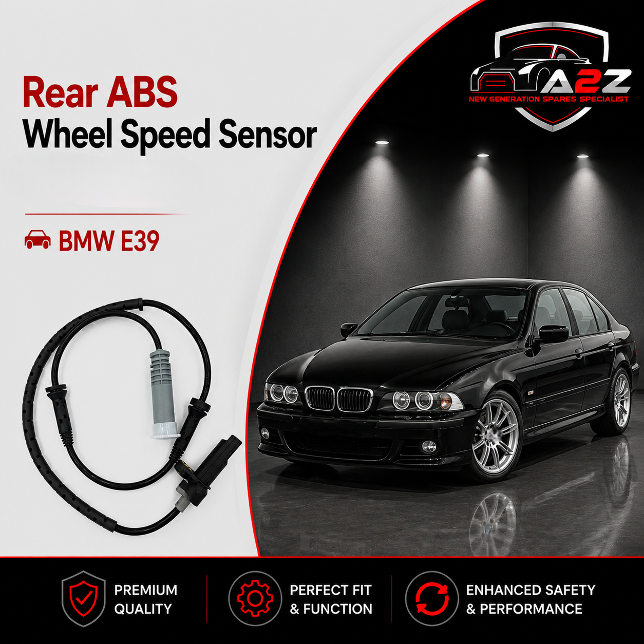 Rear ABS Wheel Speed Sensor 34521182160 Compatible With BMW E39