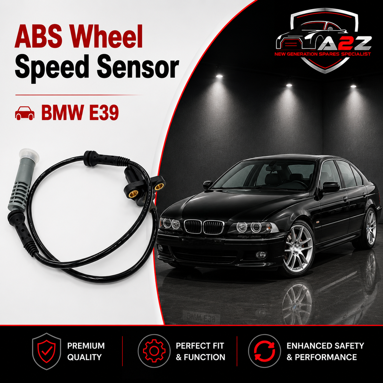 ABS Wheel Speed Sensor 34521182159 Compatible With BMW E39