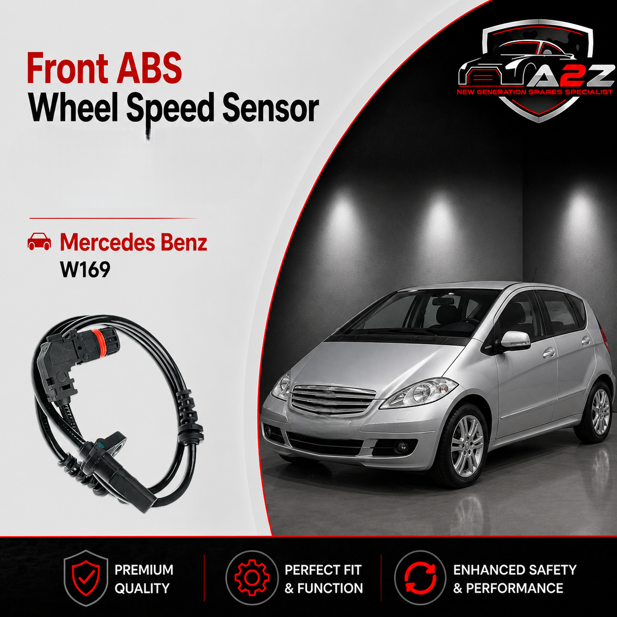 Front ABS Wheel Speed Sensor 1695400417 Compatible With Mercedes Benz W169 W245