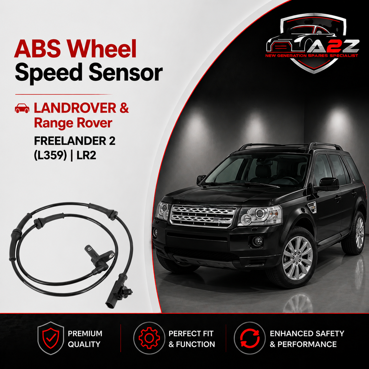 ABS Wheel Speed Sensor SSB500090 SSB500091 SSB500092 Compatible With LANDROVER & Range Rover FREELANDER 2 (L359) | LR2