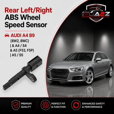 Rear Left/Right ABS Wheel Speed Sensor 4M0927807C 4M0927807B Compatible With AUDI A4 B9 (8W2, 8WC) | & A4 / S4 & A5 (F53, F5P) | A5 / S5