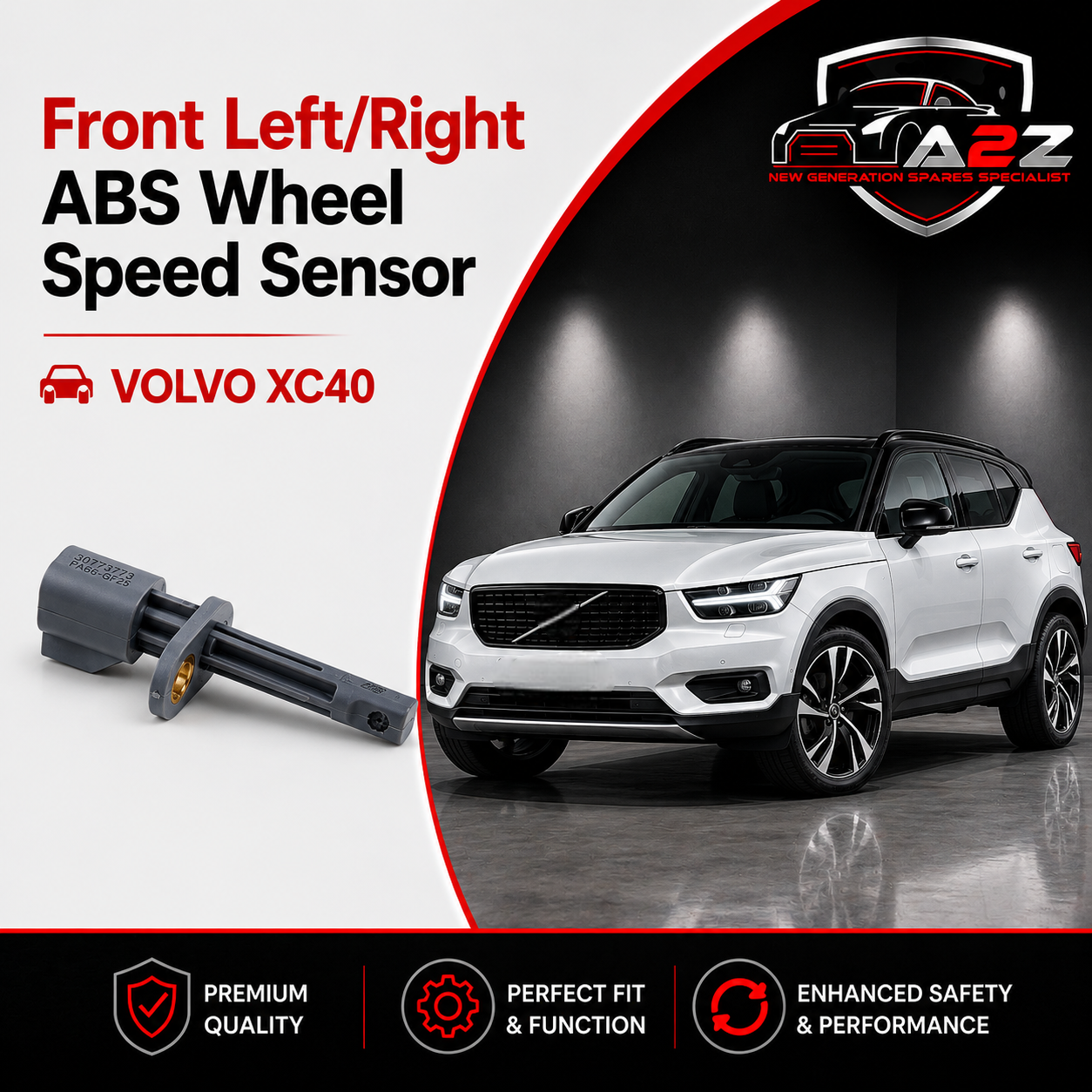 Front Left/Right ABS Wheel Speed Sensor 32214293 Compatible With   VOLVO XC40 (536 Tag.21