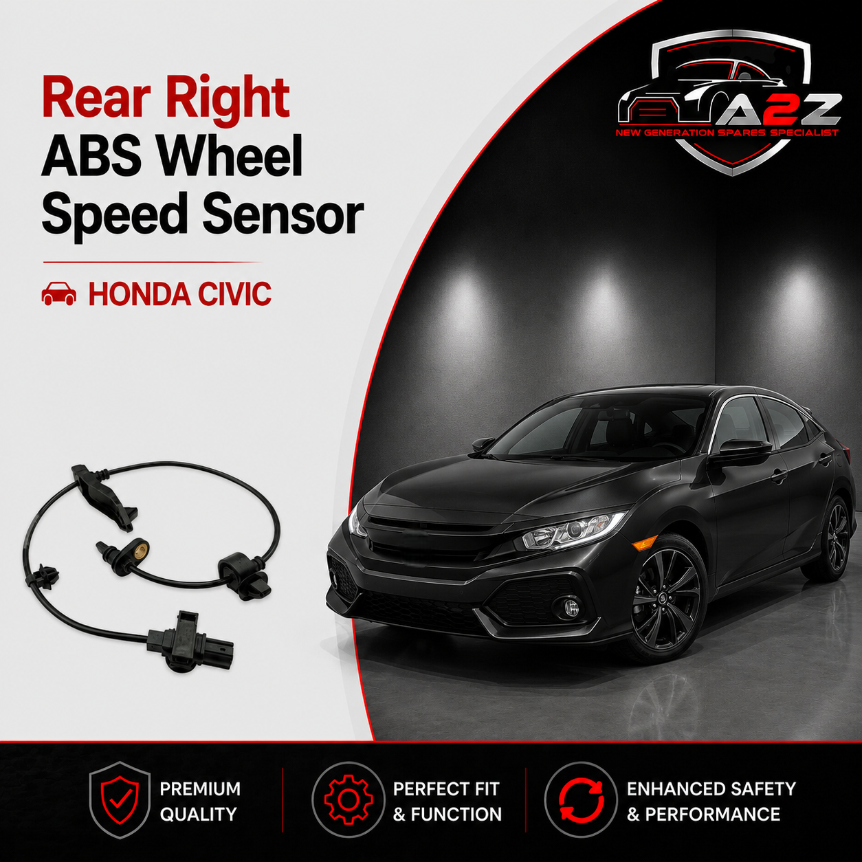 Rear Right ABS Wheel Speed Sensor 57470SNA003 57470SNA013 57470SNA023 Compatible With HONDA CIVIC