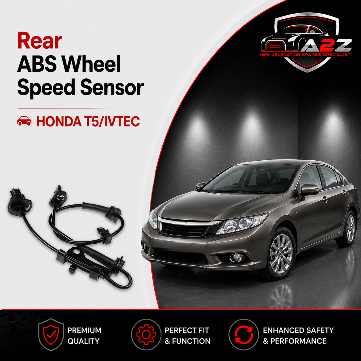 Rear Right ABS Wheel Speed Sensor  57470TF003 Compatible With HONDA T5/IVTEC