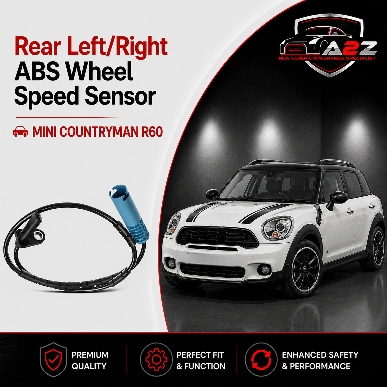 Rear Left/Right ABS Wheel Speed Sensor 34529808194 34529804590 Compatible With MINI COUNTRYMAN R60