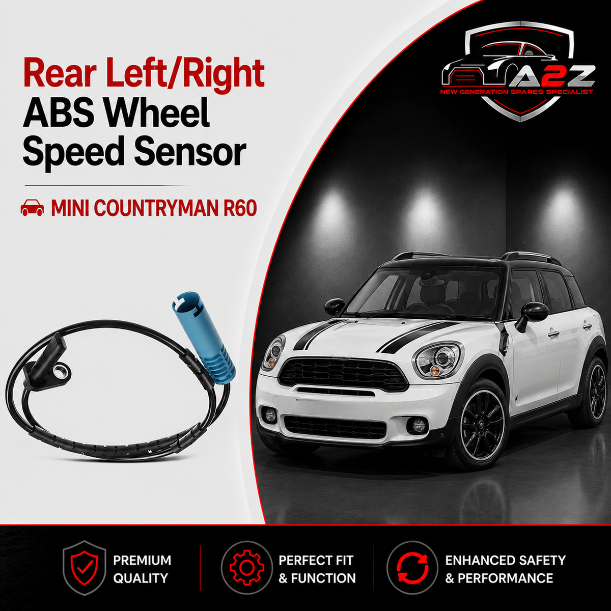 Rear Left/Right ABS Wheel Speed Sensor 34529808194 34529804590 Compatible With MINI COUNTRYMAN R60