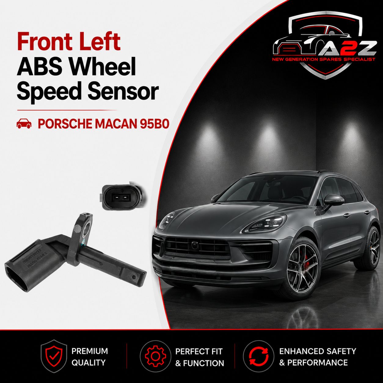 Front Left ABS Wheel Speed Sensor 95B927803 95B927803A 95B927803B Compatible With PORSCHE MACAN 95B0