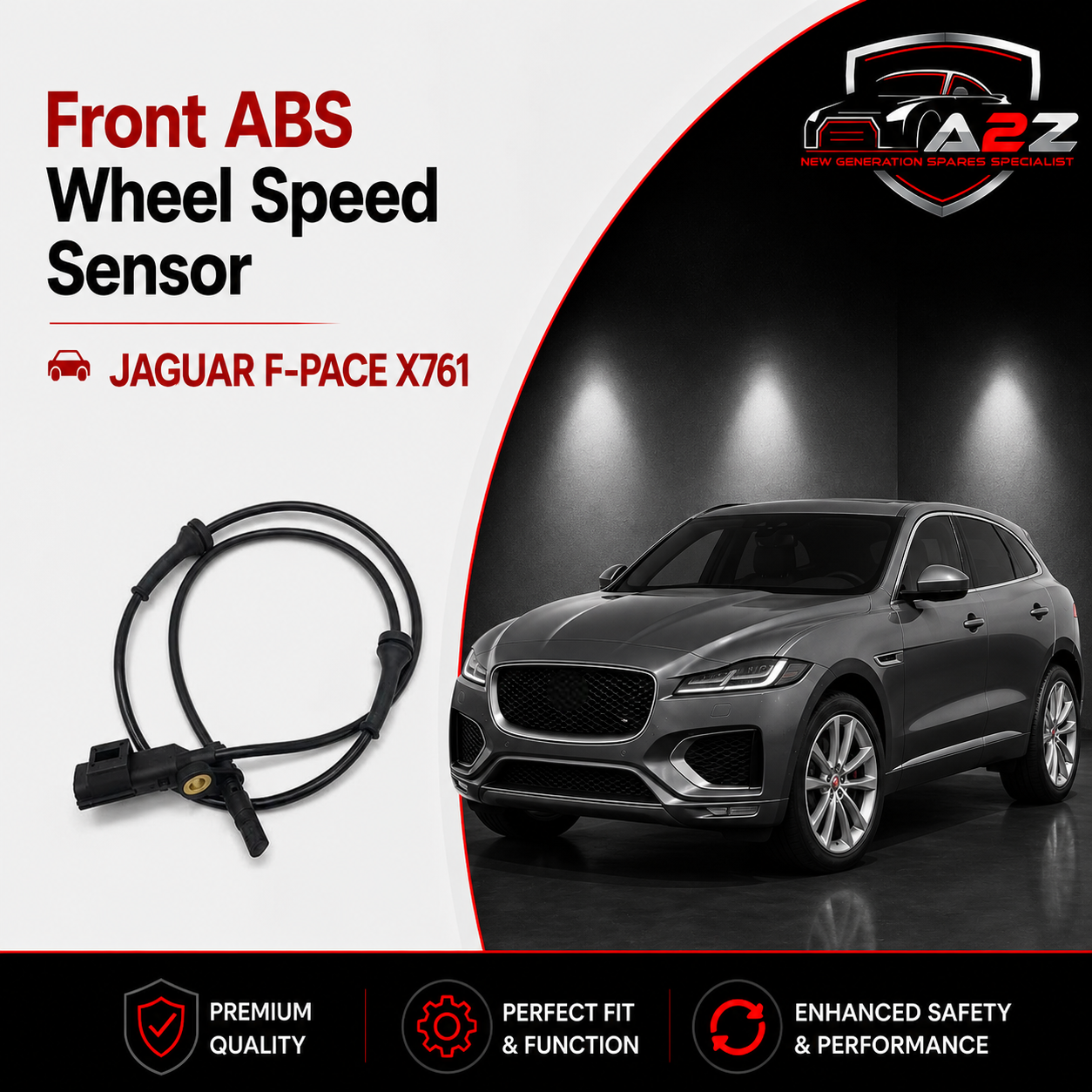 Front ABS Wheel Speed Sensor T4A4018 Compatible With JAGUAR F-PACE X761