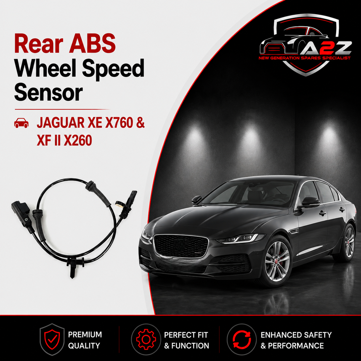 Rear ABS Wheel Speed Sensor T2H4068 T2H48445 Compatible With JAGUAR XE X760 & XF II X260