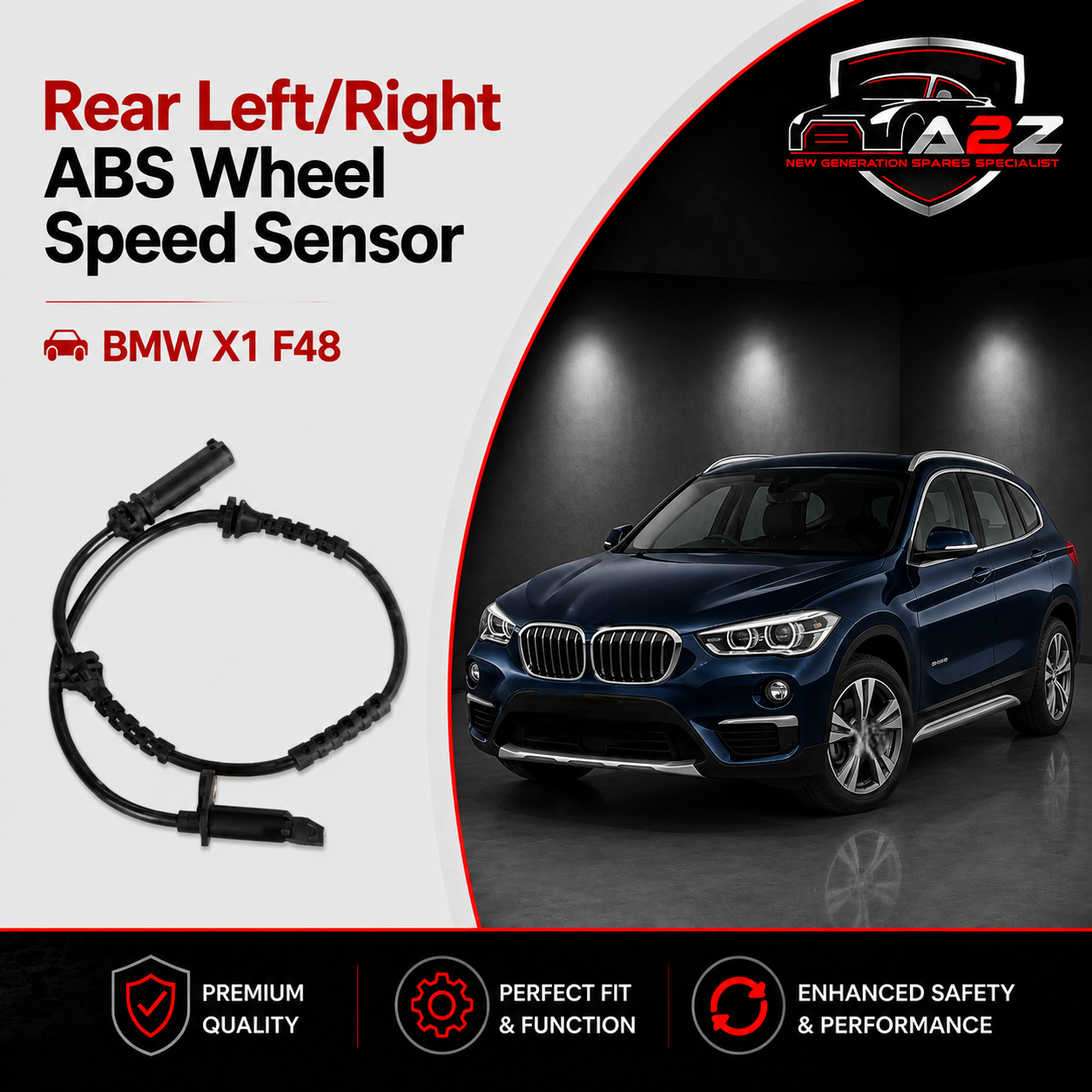 Rear Left/Right ABS Wheel Speed Sensor 34526850764 34526858467 Compatible With BMW X1 F48
